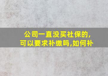 公司一直没买社保的,可以要求补缴吗,如何补