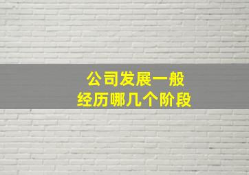 公司发展一般经历哪几个阶段