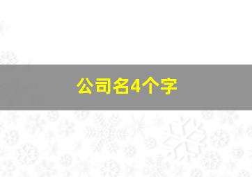 公司名4个字