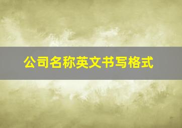 公司名称英文书写格式