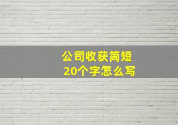 公司收获简短20个字怎么写