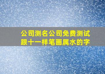 公司测名公司免费测试跟十一样笔画属水的字