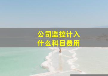 公司监控计入什么科目费用