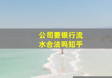 公司要银行流水合法吗知乎