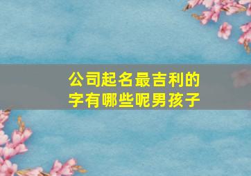 公司起名最吉利的字有哪些呢男孩子