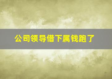 公司领导借下属钱跑了