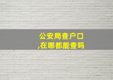 公安局查户口,在哪都能查吗