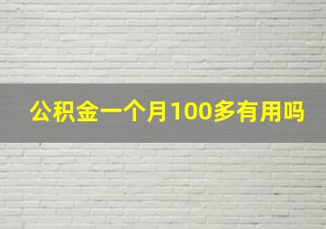 公积金一个月100多有用吗