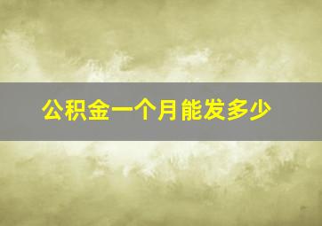 公积金一个月能发多少