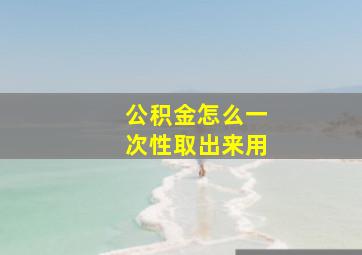 公积金怎么一次性取出来用