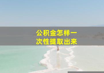 公积金怎样一次性提取出来