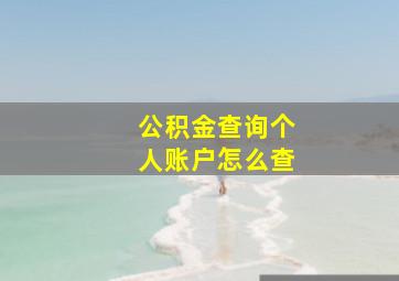 公积金查询个人账户怎么查