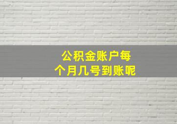 公积金账户每个月几号到账呢