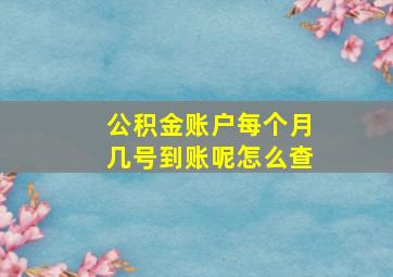 公积金账户每个月几号到账呢怎么查