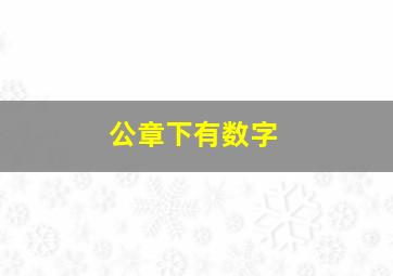 公章下有数字