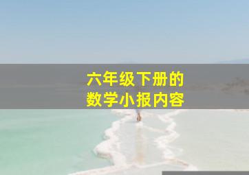 六年级下册的数学小报内容