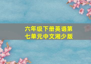 六年级下册英语第七单元中文湘少版