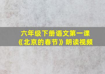 六年级下册语文第一课《北京的春节》朗读视频