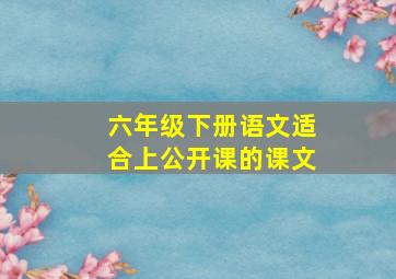 六年级下册语文适合上公开课的课文