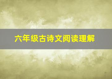 六年级古诗文阅读理解