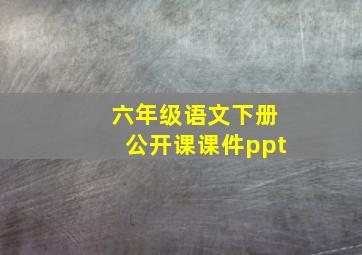 六年级语文下册公开课课件ppt