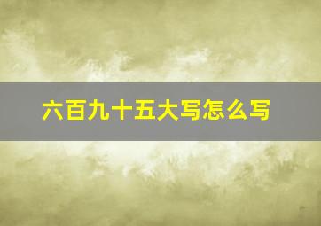 六百九十五大写怎么写