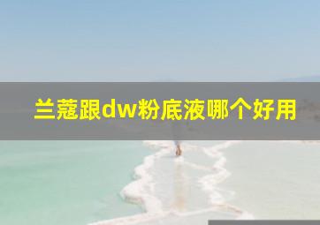 兰蔻跟dw粉底液哪个好用