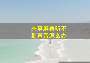 共享屏幕听不到声音怎么办