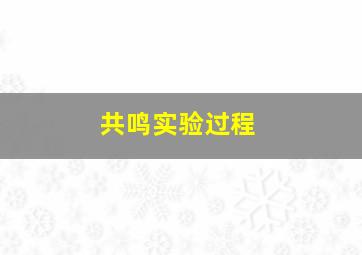 共鸣实验过程