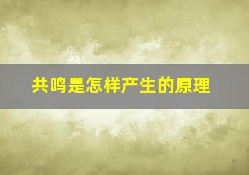 共鸣是怎样产生的原理