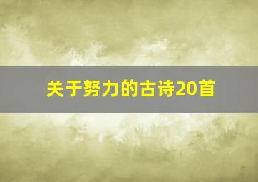 关于努力的古诗20首