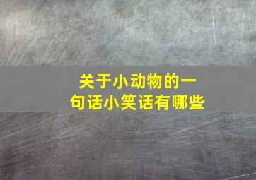 关于小动物的一句话小笑话有哪些