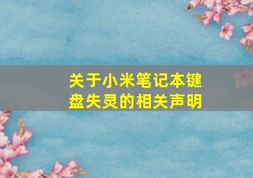 关于小米笔记本键盘失灵的相关声明