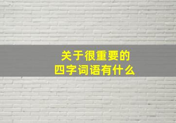 关于很重要的四字词语有什么