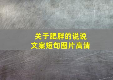 关于肥胖的说说文案短句图片高清