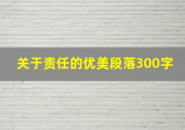 关于责任的优美段落300字