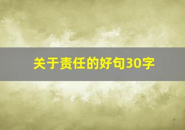 关于责任的好句30字