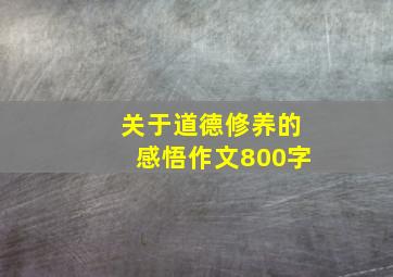 关于道德修养的感悟作文800字