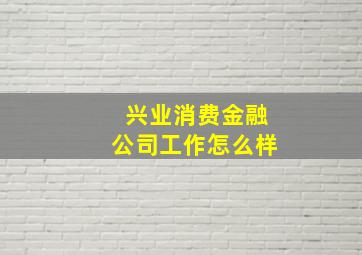 兴业消费金融公司工作怎么样