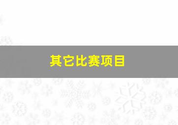 其它比赛项目