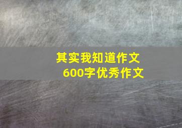 其实我知道作文600字优秀作文