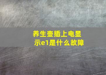 养生壶插上电显示e1是什么故障