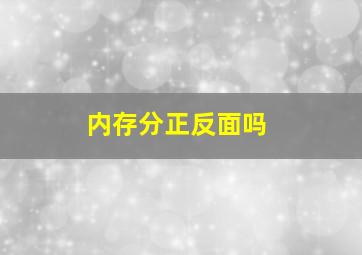 内存分正反面吗