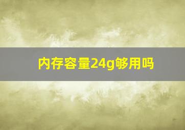 内存容量24g够用吗