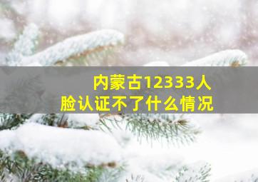 内蒙古12333人脸认证不了什么情况