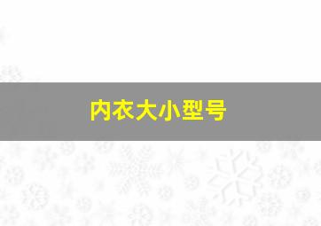 内衣大小型号