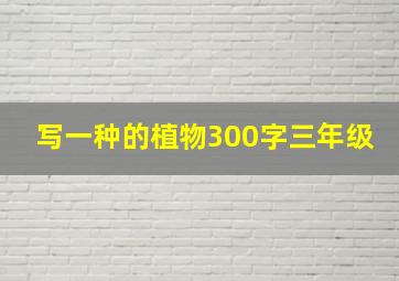 写一种的植物300字三年级