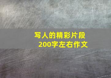 写人的精彩片段200字左右作文