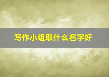 写作小组取什么名字好