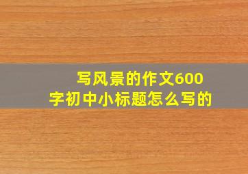 写风景的作文600字初中小标题怎么写的